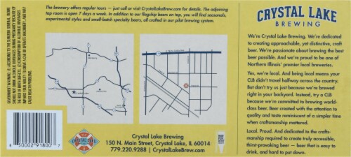 Crystal Lake Brewing Beach Blonde Golden Lager Perspective: bottom