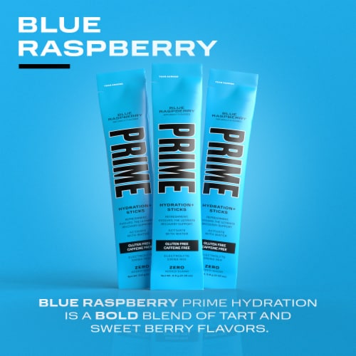 Prime Zero Added Sugar Blue Raspberry Drink Mix Packets Perspective: bottom