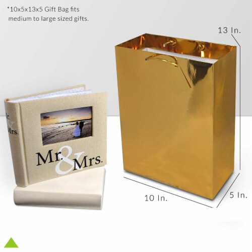 Gold Foil Gift bags with Handles, Designer Solid Gold Paper Gift Wrap Bag Perspective: bottom