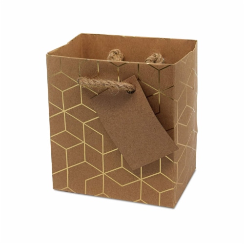 OccasionALL Red and Gold Foil Gift Bags, 4x2.75x4.5 / Red & Gold / 12 PCS.