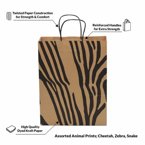 Prime Line Packaging Brown Natural Kraft Paper Shopping Bags with Handles,  100 Pack – 10x5x13, 100 Pcs - Kroger