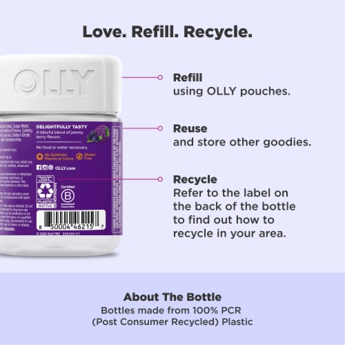 OLLY Immunity Sleep Elderberry Berry Flavor Gummy Supplement Melatonin 3mg Perspective: bottom