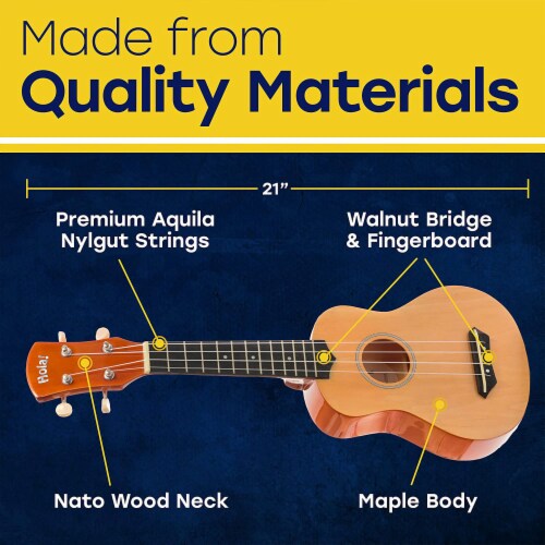 Hola Music Color Series Soprano Ukulele with Tote Bag Strap