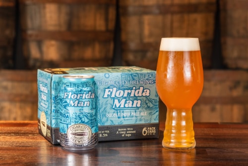 Cigar City Brewing® Florida Man™ Double India Pale Ale Craft Beer Cans Perspective: bottom