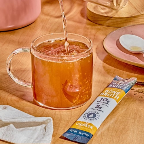 Bare Bones Instant Chicken Flavored Bone Broth 4 0.53 oz Packets Perspective: bottom