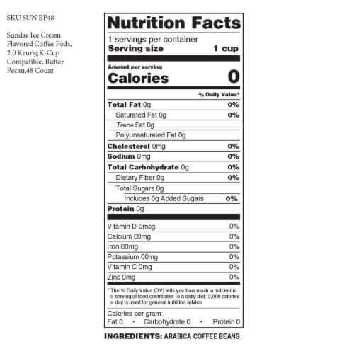 Sundae Ice Cream Flavored Coffee Pods, Butter Pecan, 48 Count Perspective: bottom