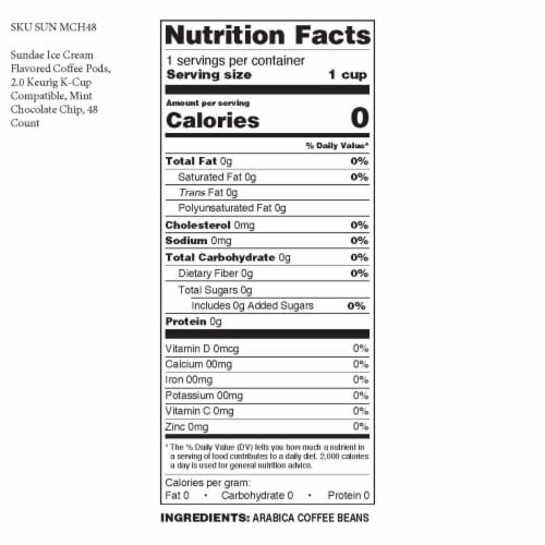 Sundae Ice Cream Flavored Coffee Pods, for 2.0 Keurig, Mint Chocolate Chip, 48 Count Perspective: bottom