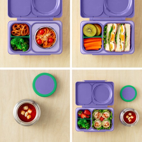 Omie OmieBox UP - Insulated Bento Lunch Box + 12 oz Thermos - Galaxy Purple Perspective: bottom