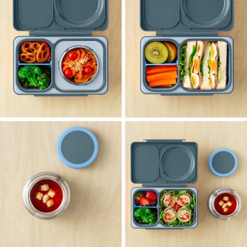 Omie OmieBox UP - Insulated Bento Lunch Box + 12 oz Thermos - Graphite Perspective: bottom