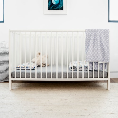 Comfy Cubs Fitted Crib Sheet – 100% Cotton Baby Crib Mattress (Gray, Pack of 2) Perspective: bottom