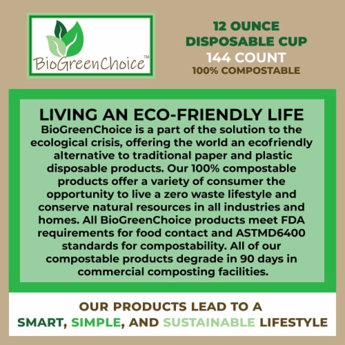 12oz Double Wall Compostable Hot Coffee Cup (144 Count) Perspective: bottom