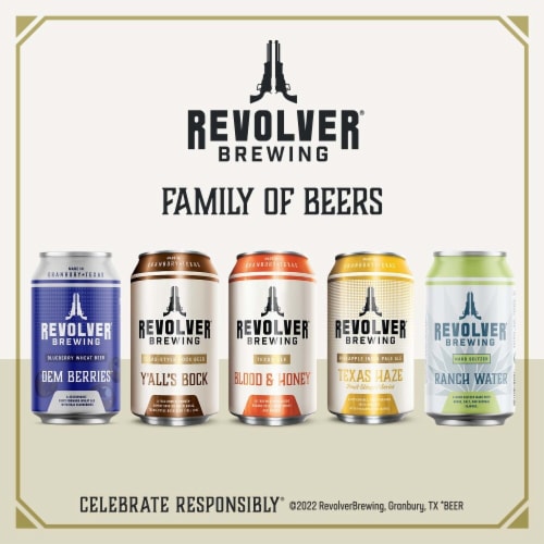 Revolver Blood&Honey Citrus Blonde Pale Ale Beer Cans Perspective: bottom