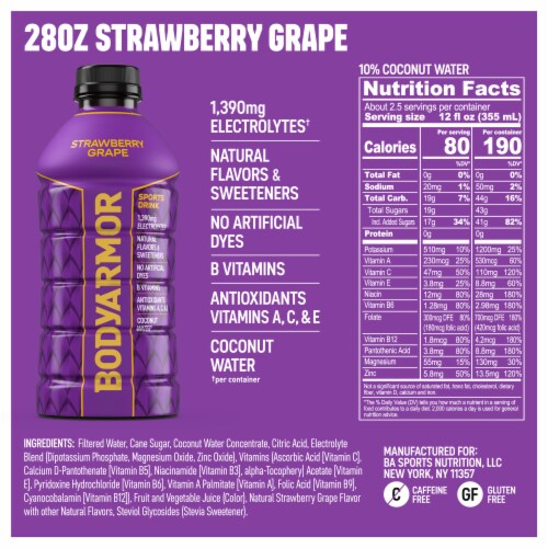 BODYARMOR® Sports Drink Strawberry Grape Bottle Perspective: bottom