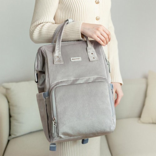 Corduroy Diaper Backpack Perspective: bottom