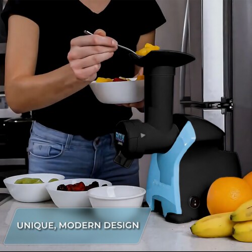 Frozay Dessert Maker 2.8 qt. Color Blue, Vegan Ice Cream & Frozen Yogurt Maker Soft Serve Des Perspective: bottom