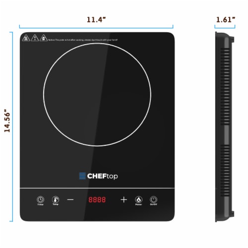 Cheftop Single Burner Induction Cooktop Portable 120V Digital Ceramic Top 1300W with Pot Perspective: bottom