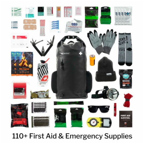 My Medic Emergency Survival First Aid Kit in Waterproof Drybag, Black Perspective: bottom