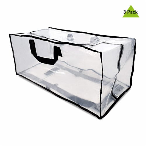 Clear Zippered Storage Bags, See Thru Transparent Totes with Handles, Heavy  Duty & Waterproof, Inches - Fry's Food Stores