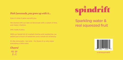 Spindrift® Pink Lemonade Flavored Sparkling Water Cans Perspective: bottom