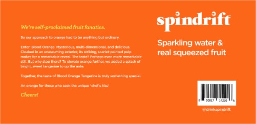 Spindrift® Blood Orange Tangerine Flavored Sparkling Water Cans Perspective: bottom