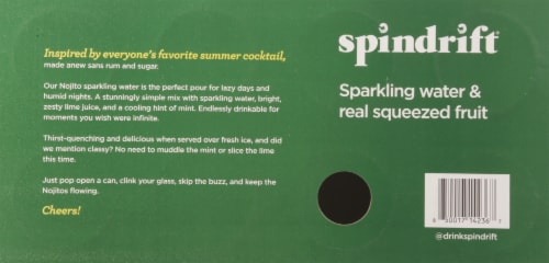 Spindrift® Nojito Lime & Mint Flavored Sparkling Water Cans Perspective: bottom