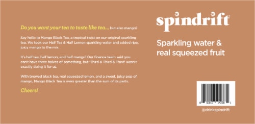 Spindrift® Mango Black Tea Sparkling Water Cans Perspective: bottom