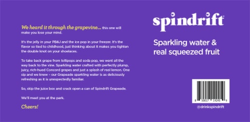 Spindrift® Grapeade Sparkling Water Cans Perspective: bottom