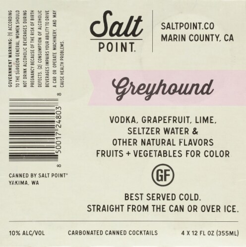 Salt Point Beverage Company Greyhound Ready to Drink Cocktail Perspective: bottom
