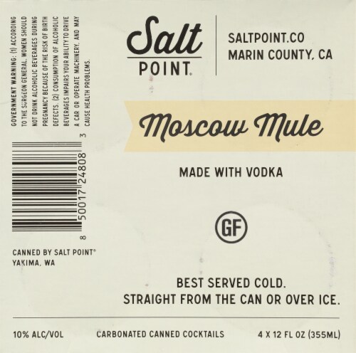 Salt Point® Beverage Company Moscow Mule Ready to Drink Cocktail Perspective: bottom