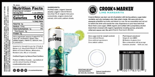 Crook & Marker® Organic Supergrain Classic Lime Margarita Flavored Hard Beverage Perspective: bottom
