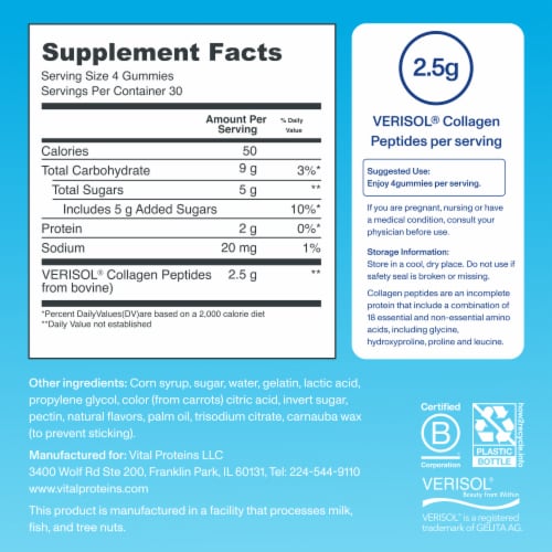Vital Proteins® Grape Collagen Gummies Perspective: bottom