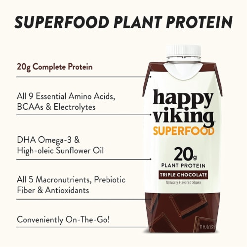 Happy Viking® Triple Chocolate Plant Protein Shake Perspective: bottom