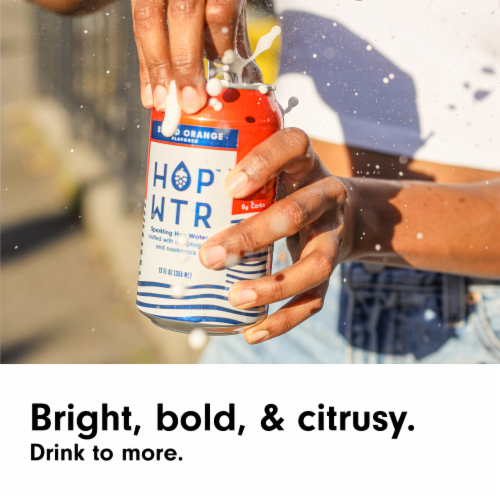 HOP WTR™ Blood Orange Non-Alcoholic Sparkling Hop Water Perspective: bottom