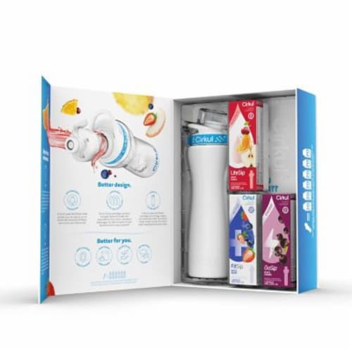 Cirkul® Starter Kit with White Stainless Steel Bottle and 3 Flavor Cartridges Perspective: bottom