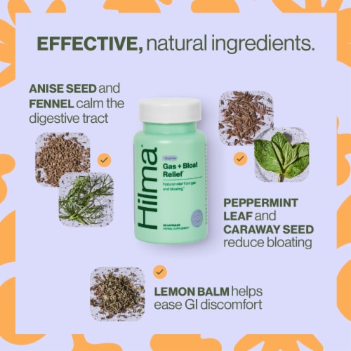Hilma® Gas + Bloat Relief Capsules Perspective: bottom