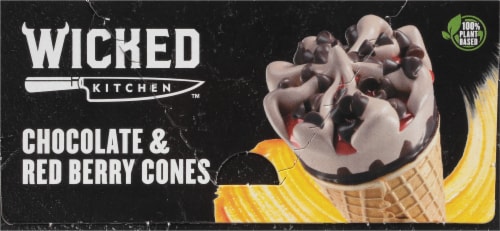 Wicked Kitchen™ Dairy Free Chocolate and Red Berry Ice Cream Cones Perspective: bottom