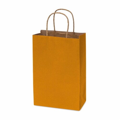 Prime Line Packaging Colored Kraft Paper Bags with Handles Retail Gift Bags Bulk 50 Pcs 6x3x9 Perspective: bottom