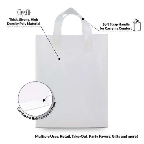 50pcs Transparent Plastic Bag With Handle Food Packaging Bag Party Favor  Baking Take Away Bags