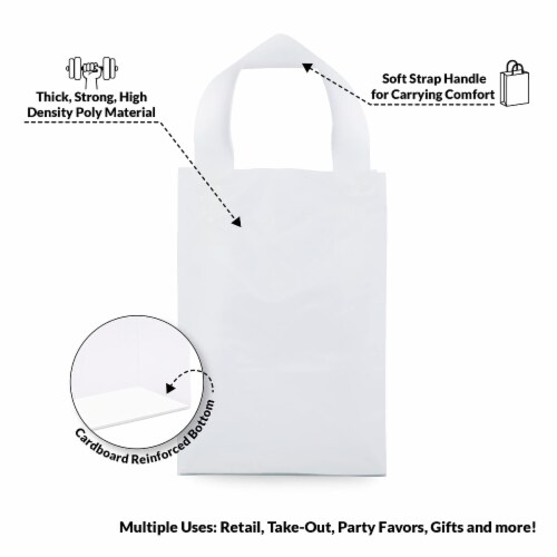 Prime Line Packaging White Paper Shopping Bags with Handles Retail Bags  Bulk 25 Pcs – 16x6x12, 25 Pcs - Harris Teeter