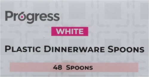 Progress Plastic Dinnerware Spoons - White Perspective: bottom