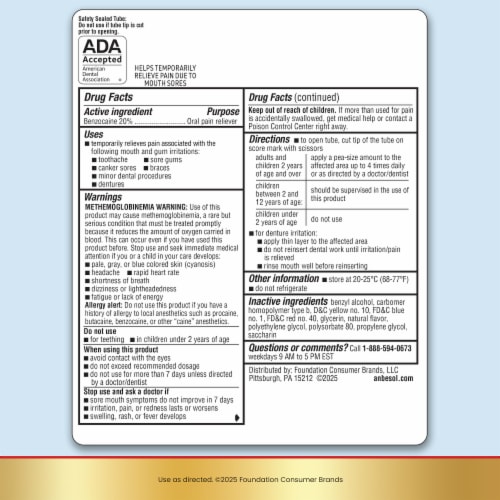 Anbesol Maximum Strength Instant Oral Pain Relief 0.33 oz Perspective: bottom