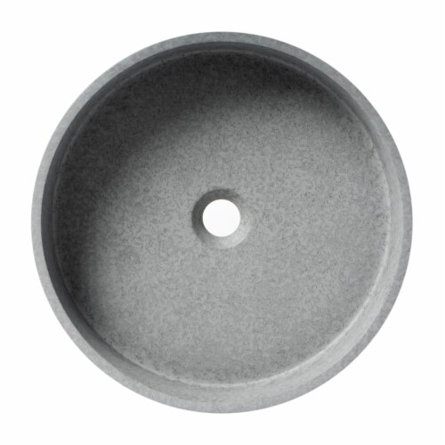 ALFI brand ABCO17R 17  Round Solid Concrete Above Mount Bathroom Sink Perspective: bottom