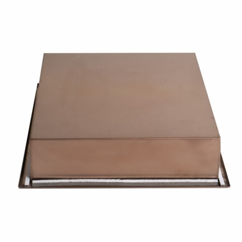 ALFI brand ABNP1616-BC 16  x 16  Brushed Copper PVD Steel Square Single Shelf Shower Niche Perspective: bottom