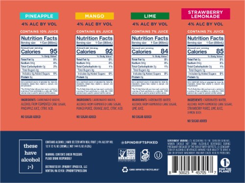 Spindrift® Spiked Staycation Hard Sparkling Water Variety Pack Perspective: bottom
