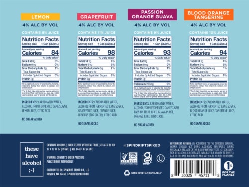 Spindrift Spiked® Hard Sparkling Water Variety Pack Perspective: bottom