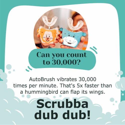 AutoBrush Kids Pro with Nylon Brush Head - Ultrasonic Whole Mouth Toothbrush (Ages 9-12) Perspective: bottom