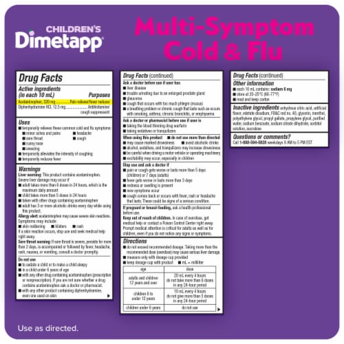 Children’s Dimetapp Multi-Symptom Cold & Flu Perspective: bottom