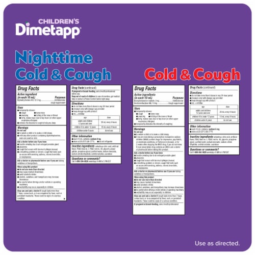 Dimetapp Cold & Cough and Nighttime Cold & Cough Perspective: bottom