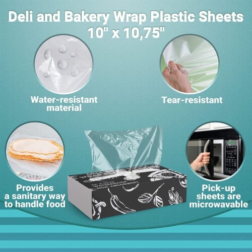 1000 Pack Clear Food Wrap Sheets 10  x 10.75  Deli and Baker Perspective: bottom