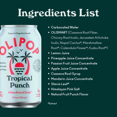 Olipop™ Tropical Punch Soda Can Perspective: bottom